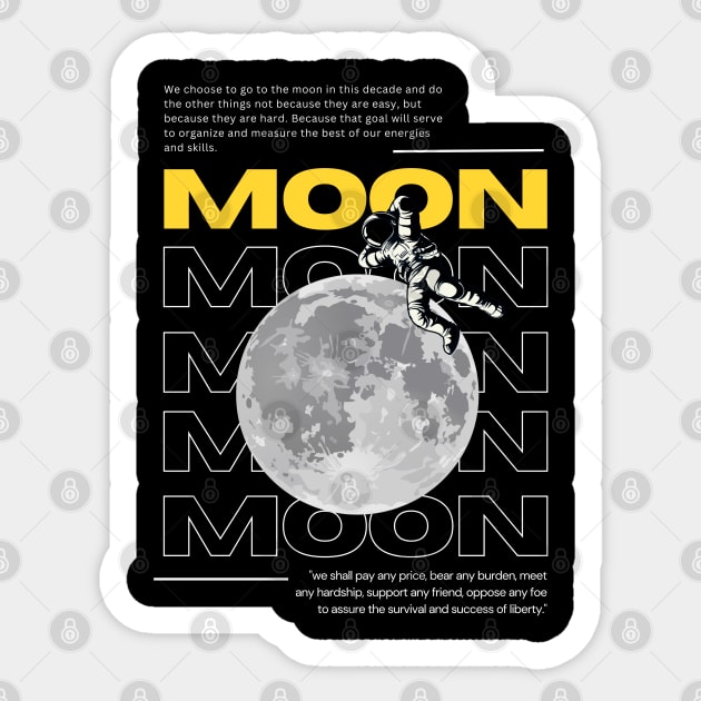 Space Moon | Night Moon | Freedom Of The Moon Sticker by STYLEEPOOL